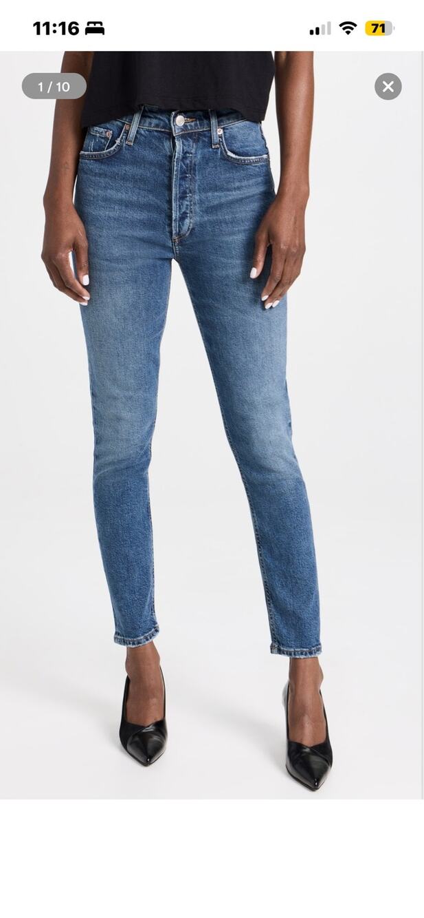 AGOLDE Nico High Rise Slim Jeans 25 Medium Wash Stretch Denim Premium Cotton